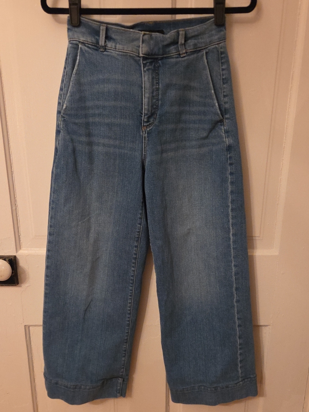 Ann Taylor High-Rise Wide Leg Jeans — Light Blue Wash